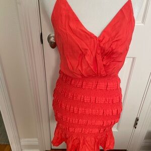 Elegant Coral Sleeveless Dress